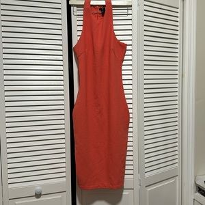 Peachy orange racer back midi dress H&M size 6